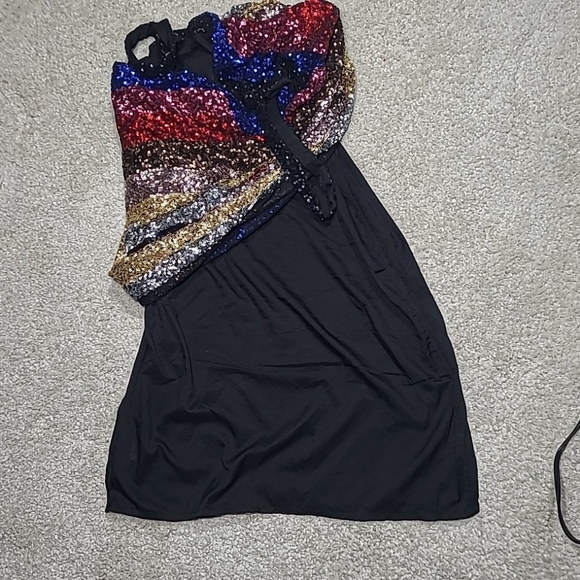 Women's GAP “Crazy Stripe” Sequin Party Holiday Cocktail Dress Size Small - Picture 11 of 12